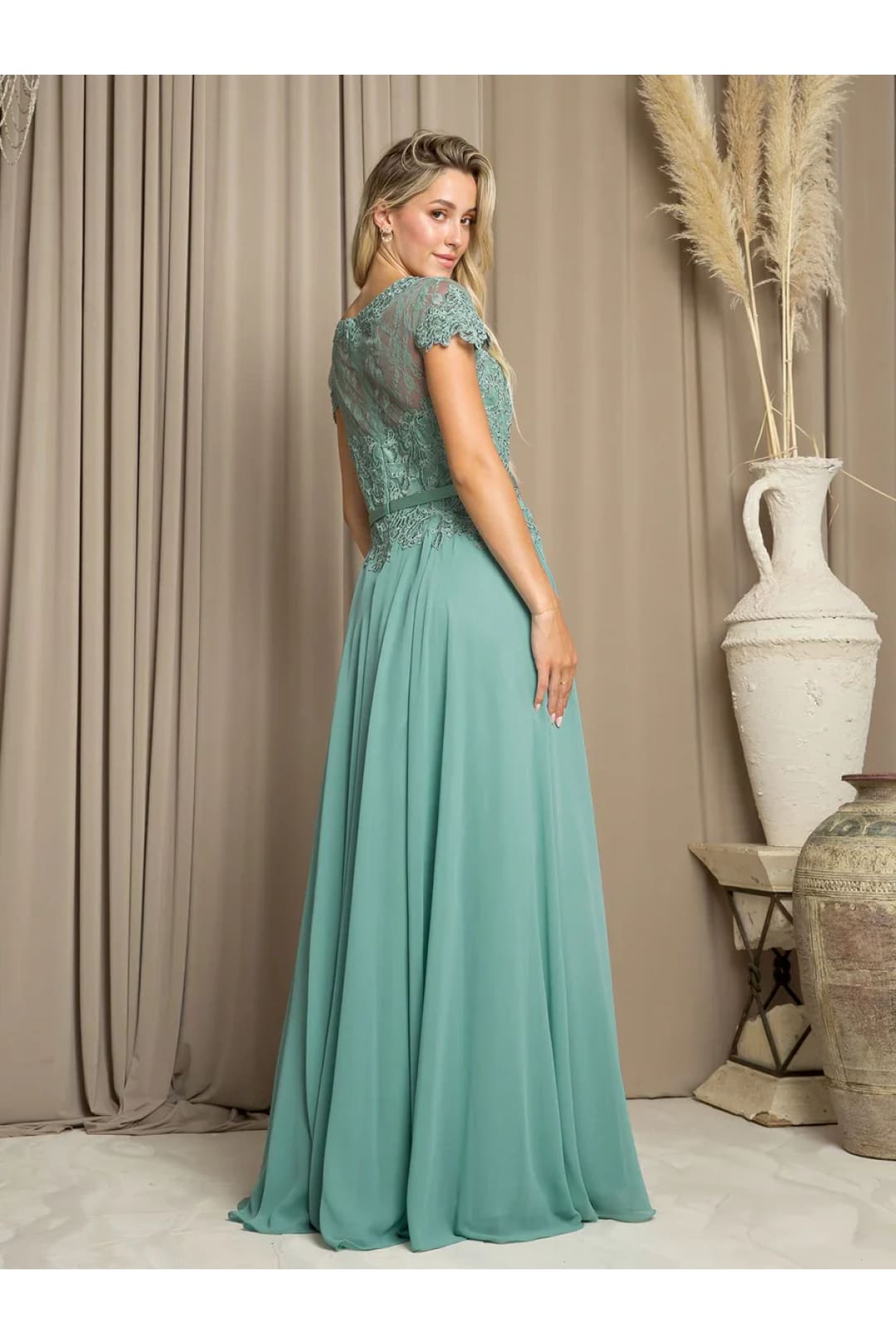 Eva USA 5130 Long Mother of the Bride Beaded Chiffon Formal Gown - Mother of the Bride Dress