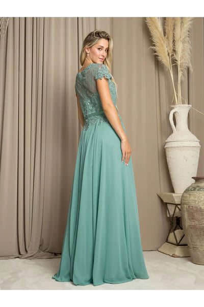 Eva USA 5130 Long Mother of the Bride Beaded Chiffon Formal Gown - Mother of the Bride Dress