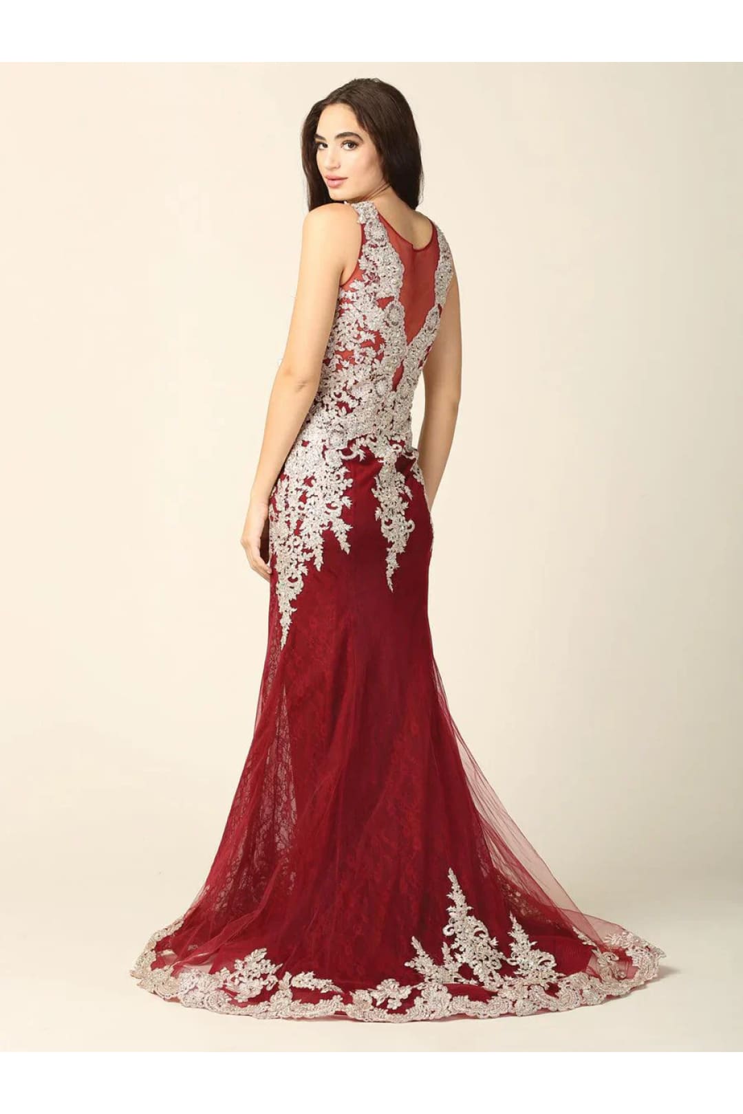 Eva USA 5135 Long Sleeveless Formal Mermaid Lace Prom Dress - Prom Long Dress