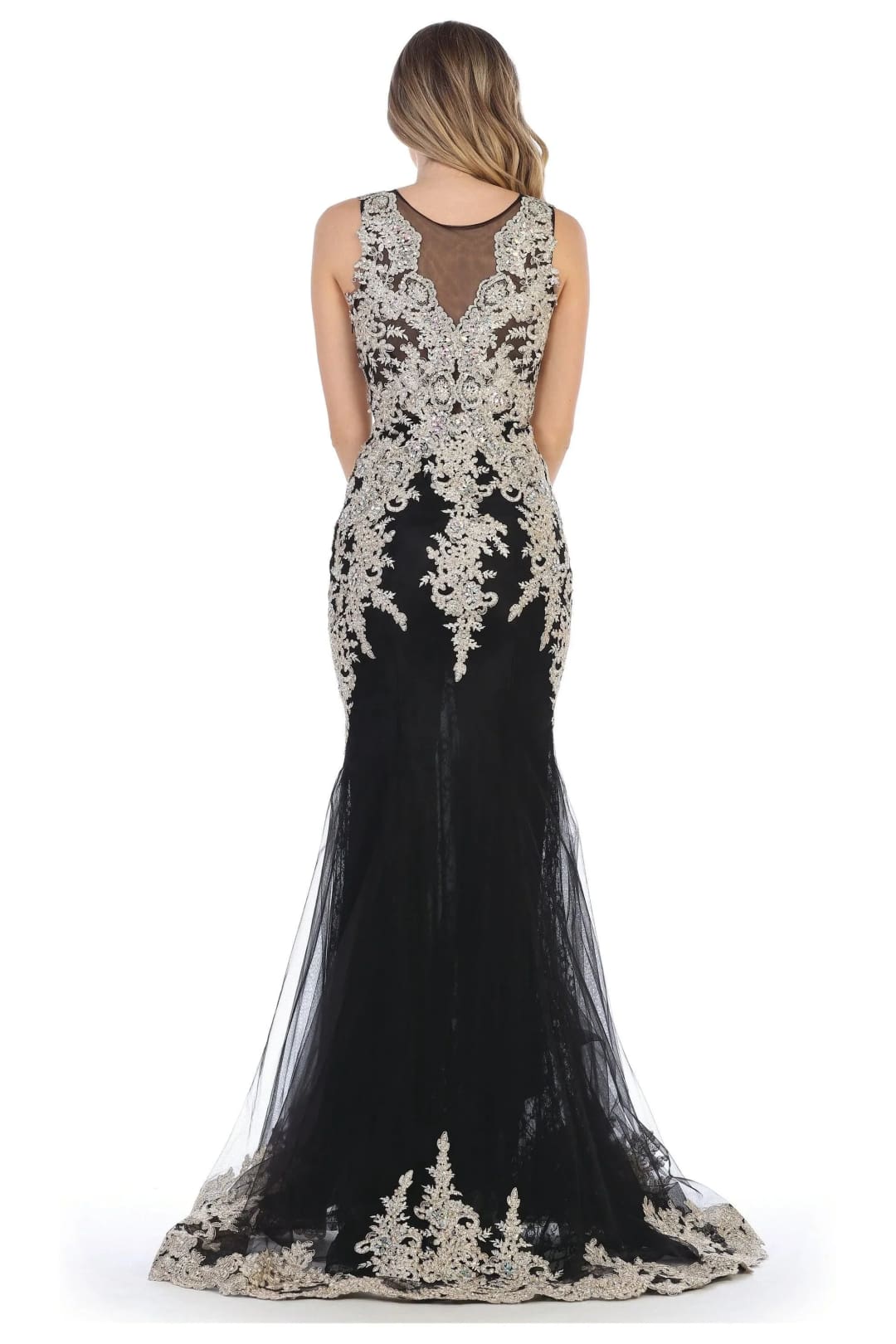 Eva USA 5135 Long Sleeveless Formal Mermaid Lace Prom Dress - Prom Long Dress