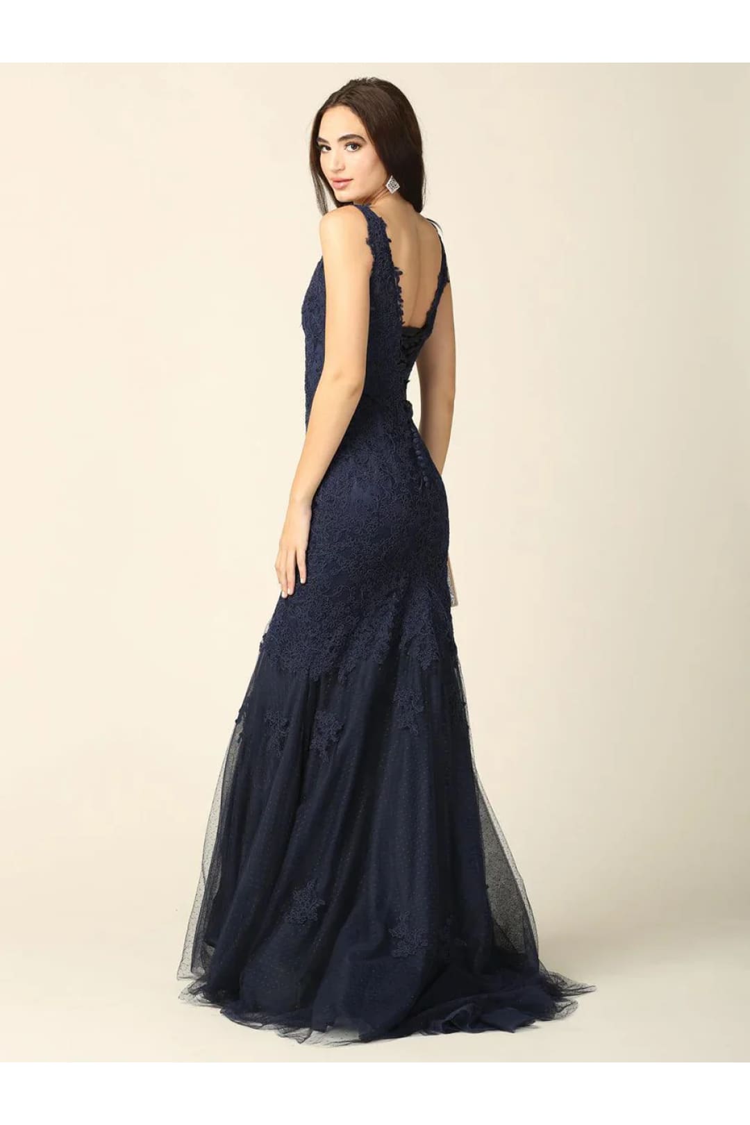 Eva USA 5162 Prom Long Sleeveless Formal Fitted Lace Dress - Prom Long Dress