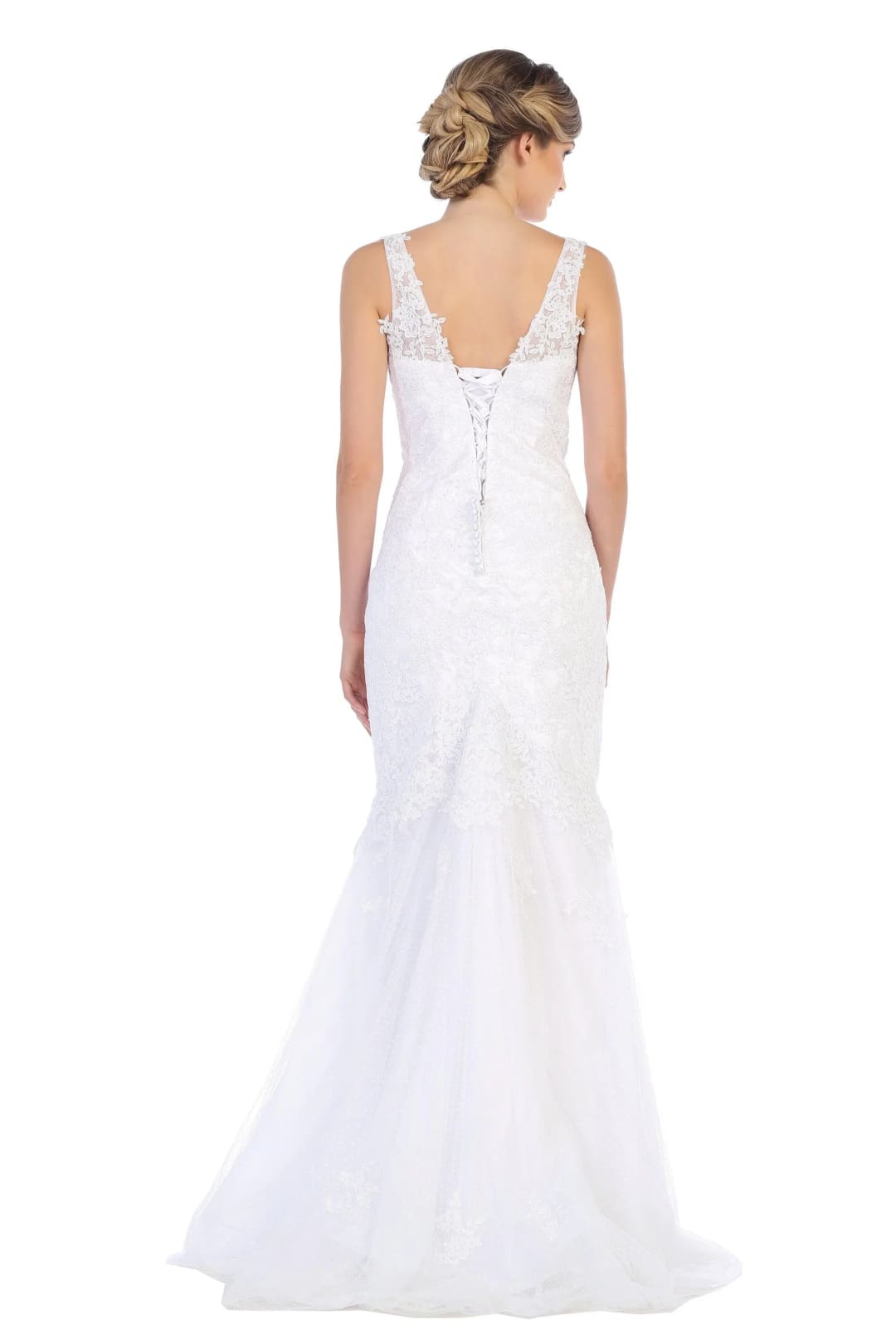 Eva USA 5162 Prom Long Sleeveless Formal Fitted Lace Dress - Prom Long Dress