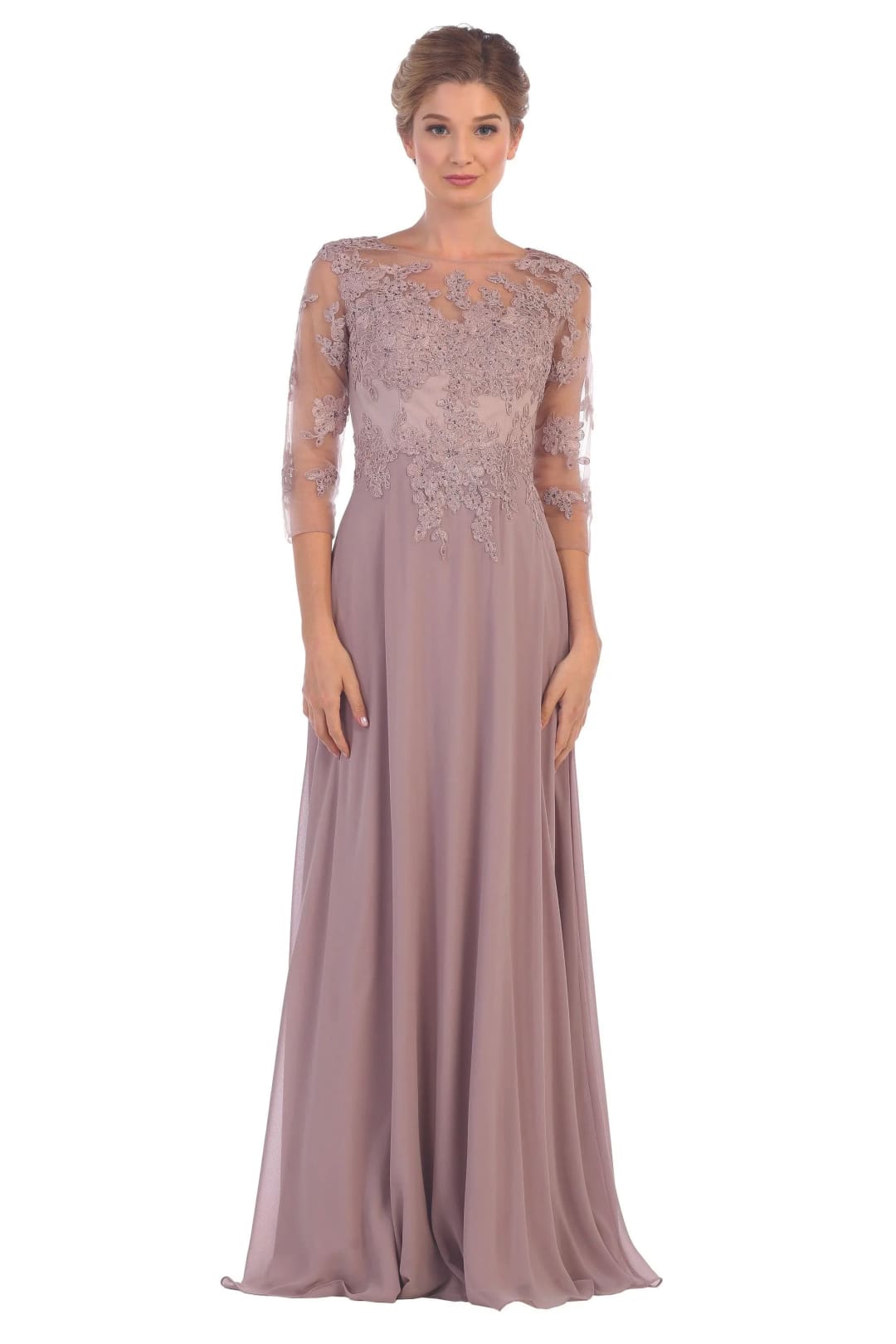 Eva USA 5164 Long Mother of the Bride Formal Chiffon Dress - Mother of the Bride Dress