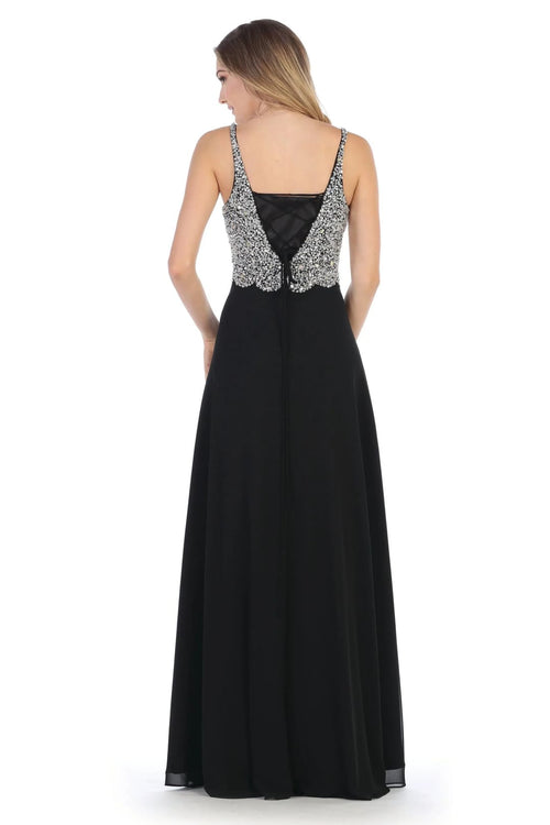 Eva USA 5165 Long Sleeveless Formal Chiffon Dress - Prom Long Dress