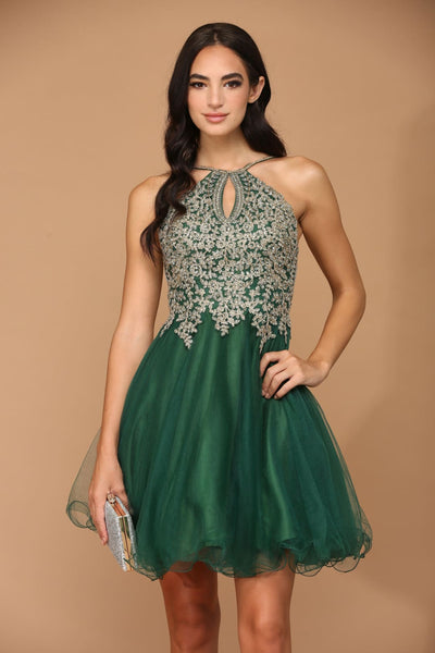Eva USA 5170 Short Homecoming Halter Prom Dress - Prom Dress