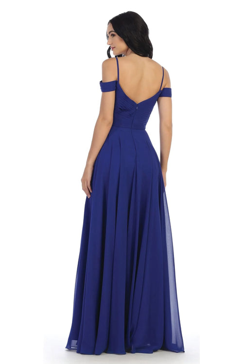 Eva USA 5183 Long Bridesmaids Pleated Off Shoulder Chiffon Gown - Bridesmaids Dress