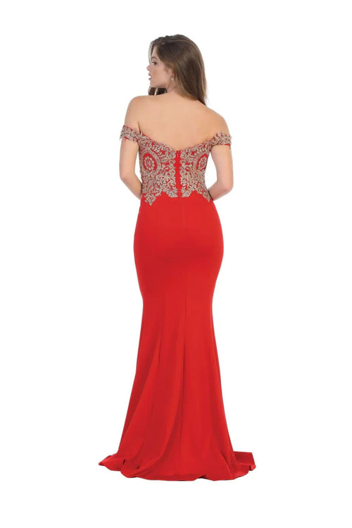 Eva USA 5193 Long Formal Off Shoulder Fitted Mermaid Dress - Formal Dress