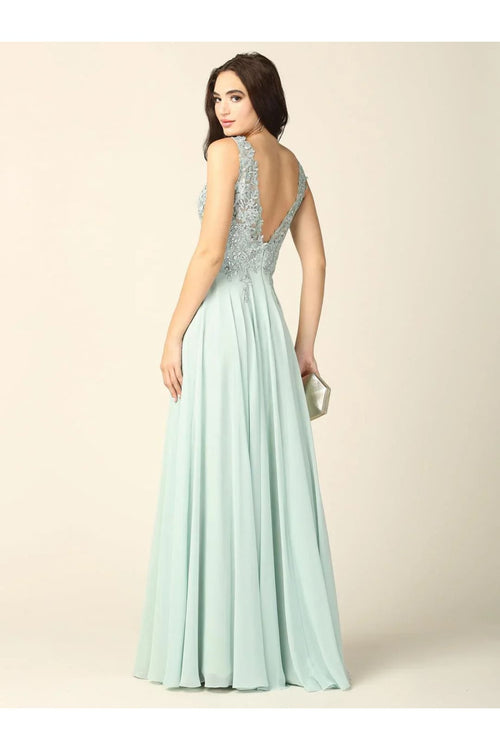 Eva USA 5201 Long Sleeveless Formal Evening Dress - Mother of he Bride Dress