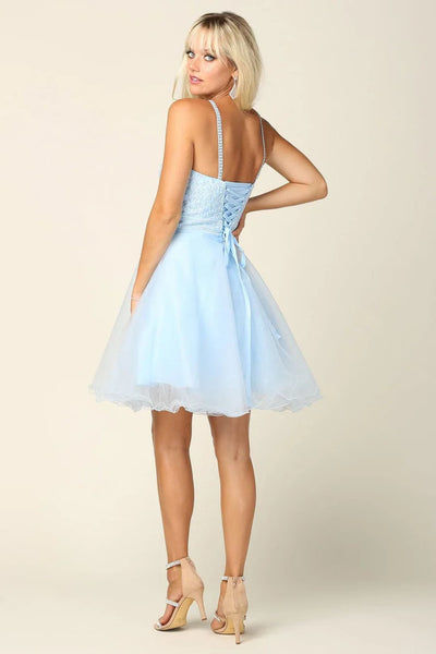 Eva USA 5210 Sleeveless Short Halter Graduation Dress - Cocktail Dress