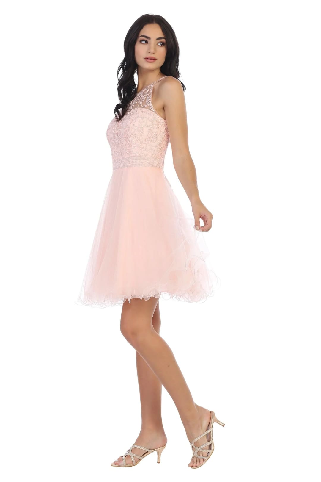 Eva USA 5210 Sleeveless Short Halter Graduation Dress - Cocktail Dress
