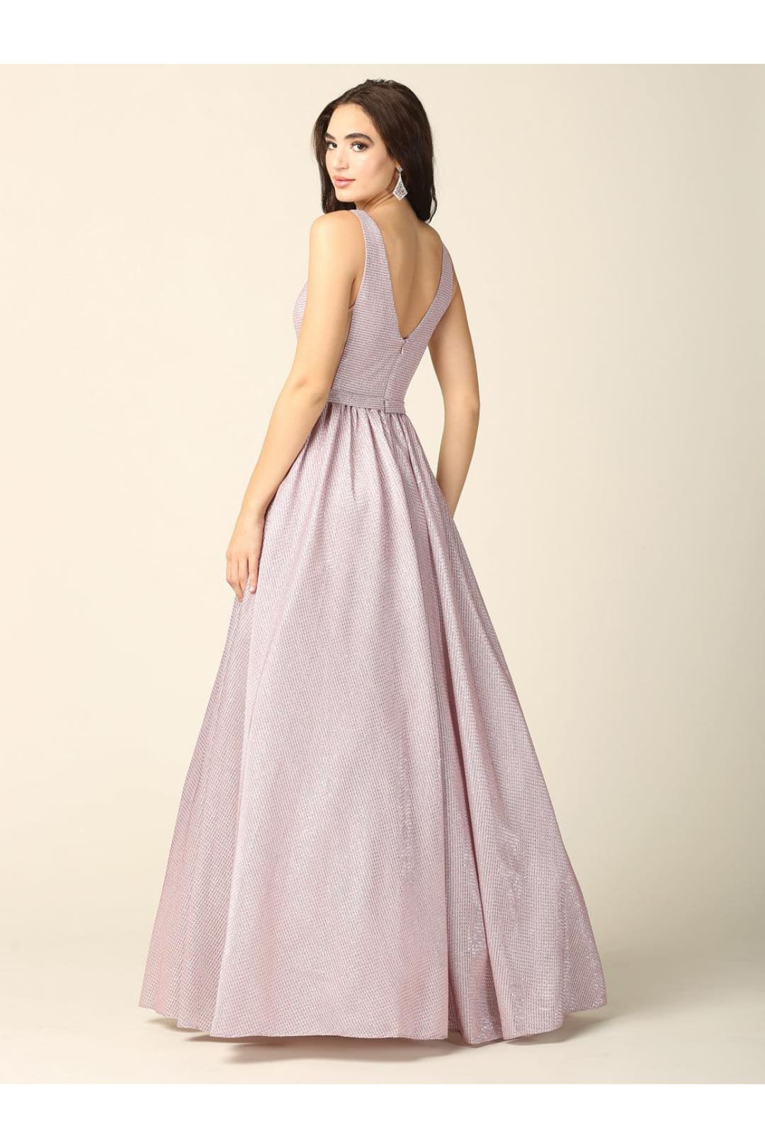 Eva USA 5216 Prom Long Sleeveless Formal Metallic Ball Gown - Prom Long Dress