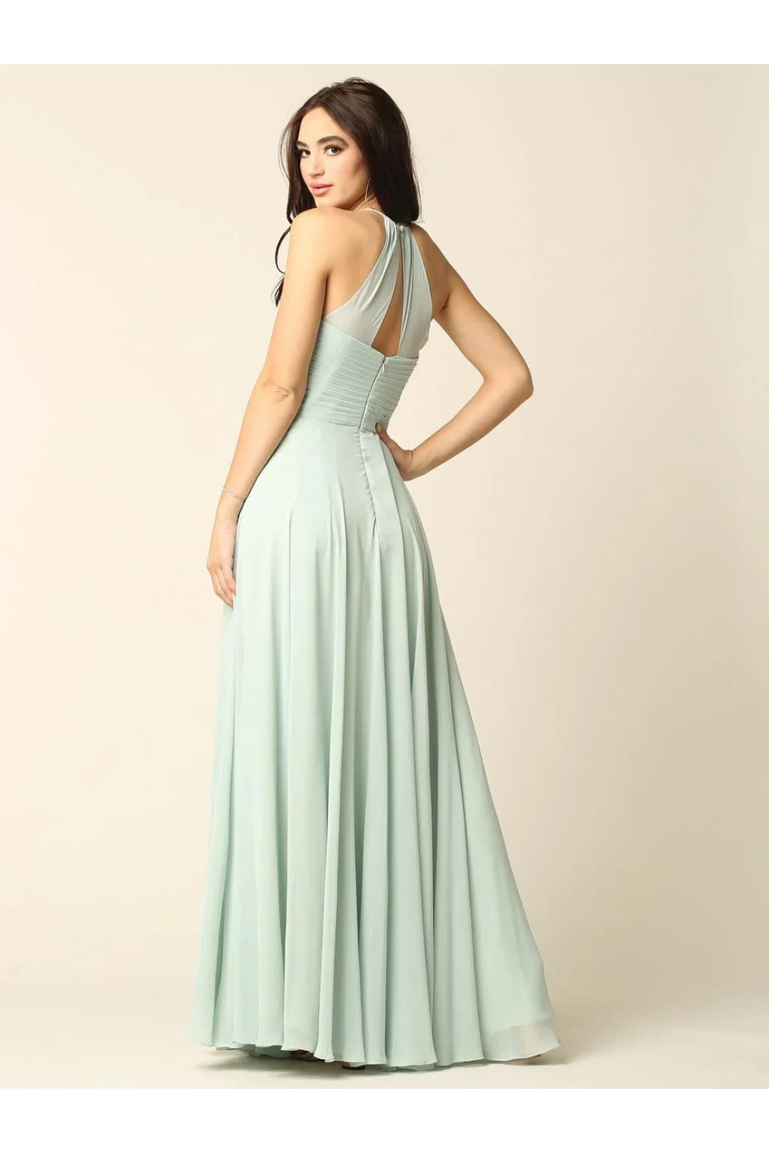 Eva USA 5219 Halter Bridesmaids Long Chiffon Dress - Bridesmaids Dress