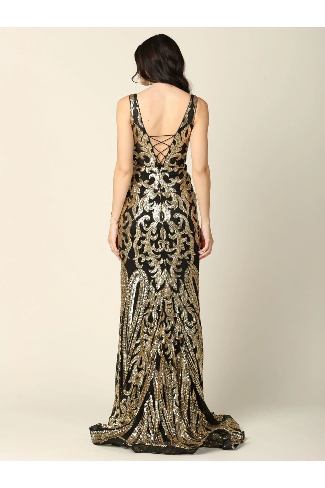 Eva USA 5224 Long Formal Fitted Sleeveless Sequins Prom Dress - Prom Long Dress