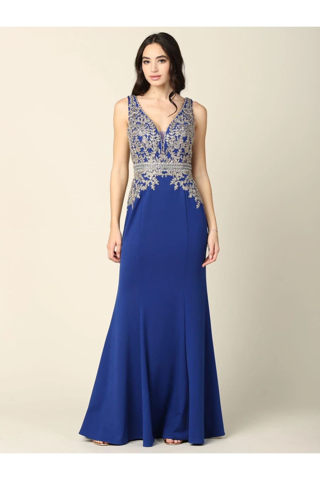 Eva USA 5225 Mother of the Bride Long Formal Sleeveless Dress - Mother of the Bride Dress