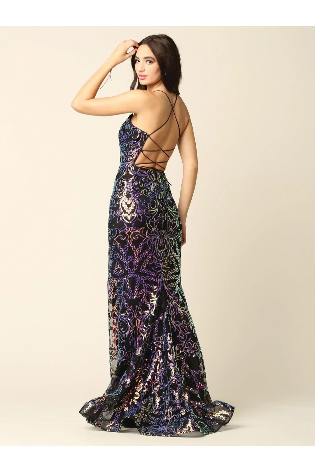 Eva USA 5227 Long Formal Spaghetti Strap Fitted Prom Dress - Prom Long Dress