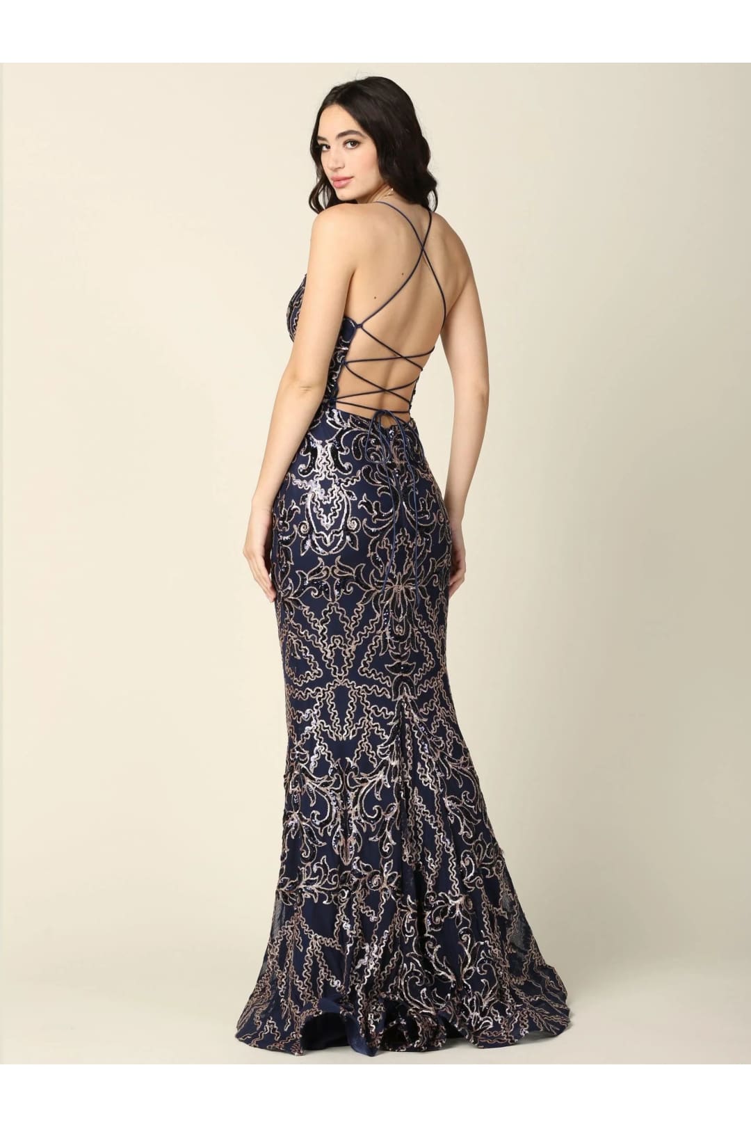 Eva USA 5227 Long Formal Spaghetti Strap Fitted Prom Dress - Prom Long Dress