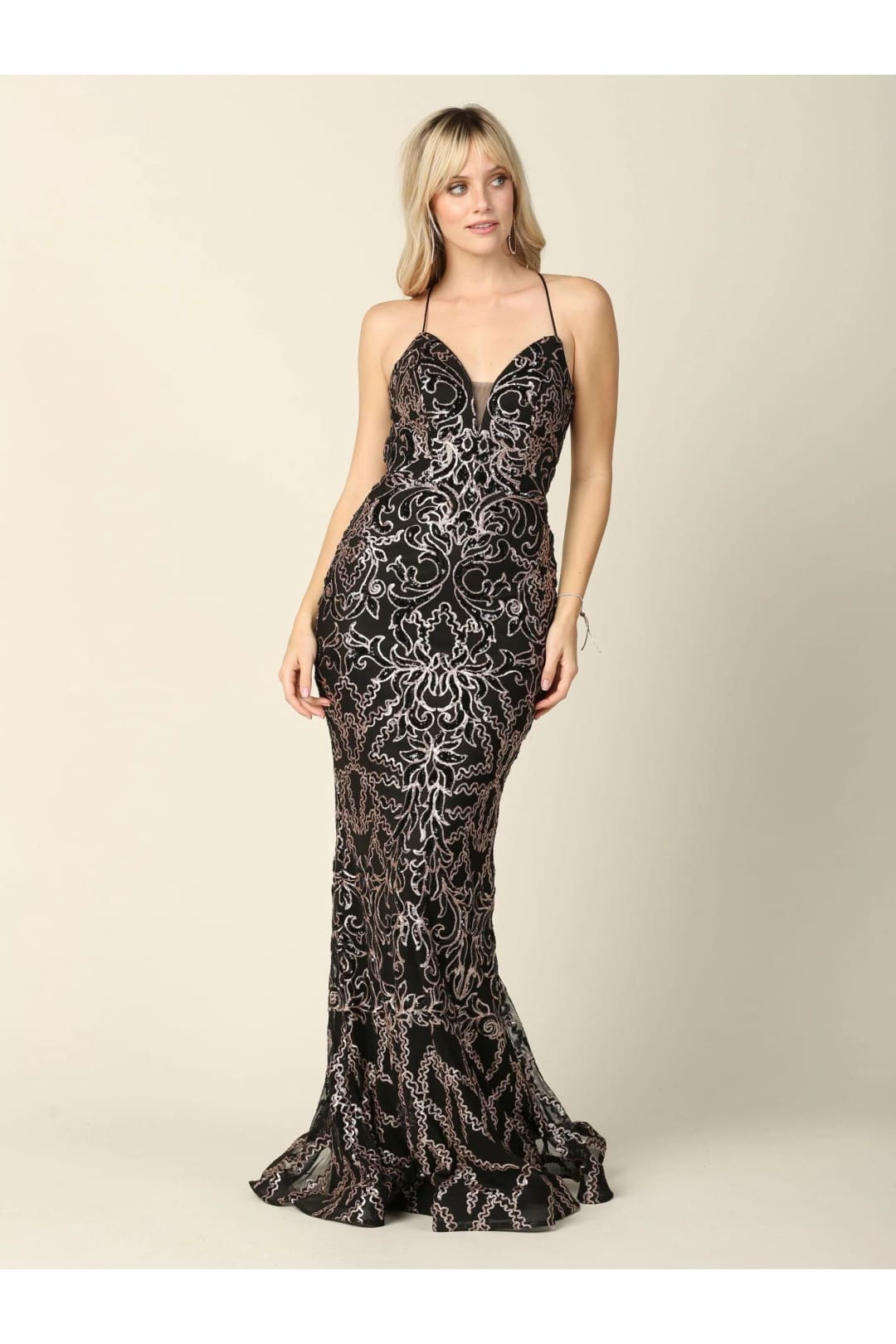 Eva USA 5227 Long Formal Spaghetti Strap Fitted Prom Dress - Prom Long Dress