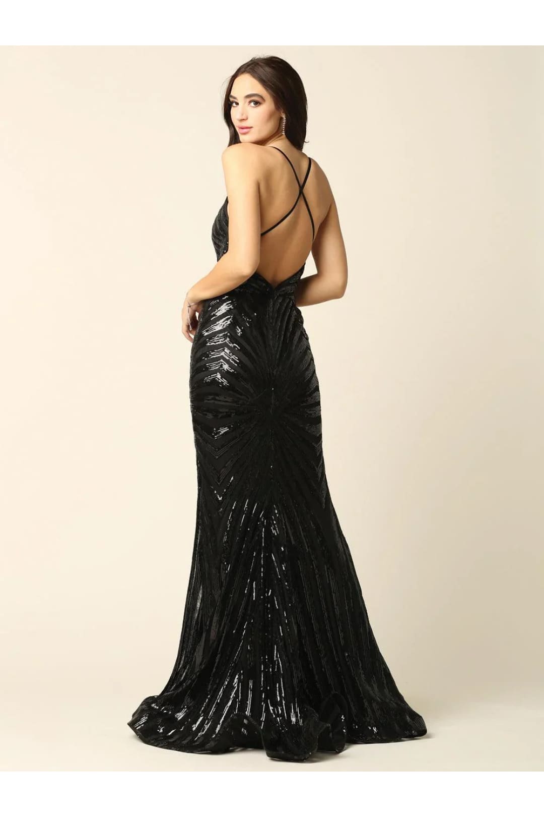 Eva USA 5228 Long Formal Spaghetti Strap Sequins Prom Dress - Prom Long Dress