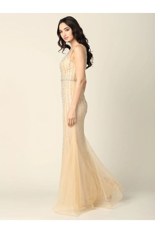Eva USA 5231 Long Formal Sleeveless Fitted Prom Gown - Prom Long Dress