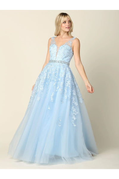 Eva USA 5232 Long Formal Sleeveless Prom Ball Gown - Prom Long Dress