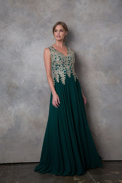 Eva USA 5233 Long Mother of the Bride Chiffon Formal Dress - Mother of the Bride Dress