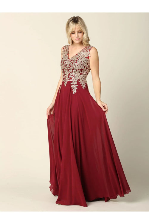 Eva USA 5233 Long Mother of the Bride Chiffon Formal Dress - Mother of the Bride Dress