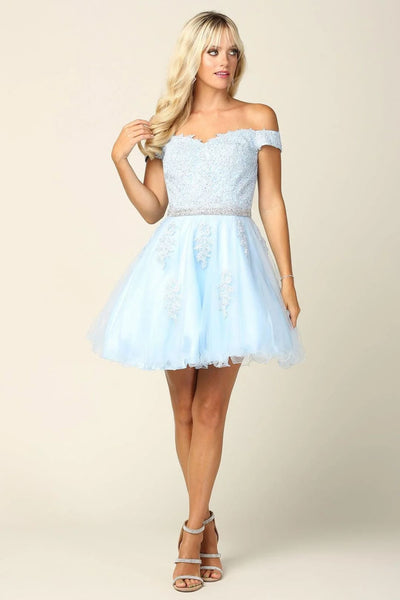 Eva USA 5236 Prom Short Off Shoulder Lace Cocktail Party Dress - Prom Short Dress