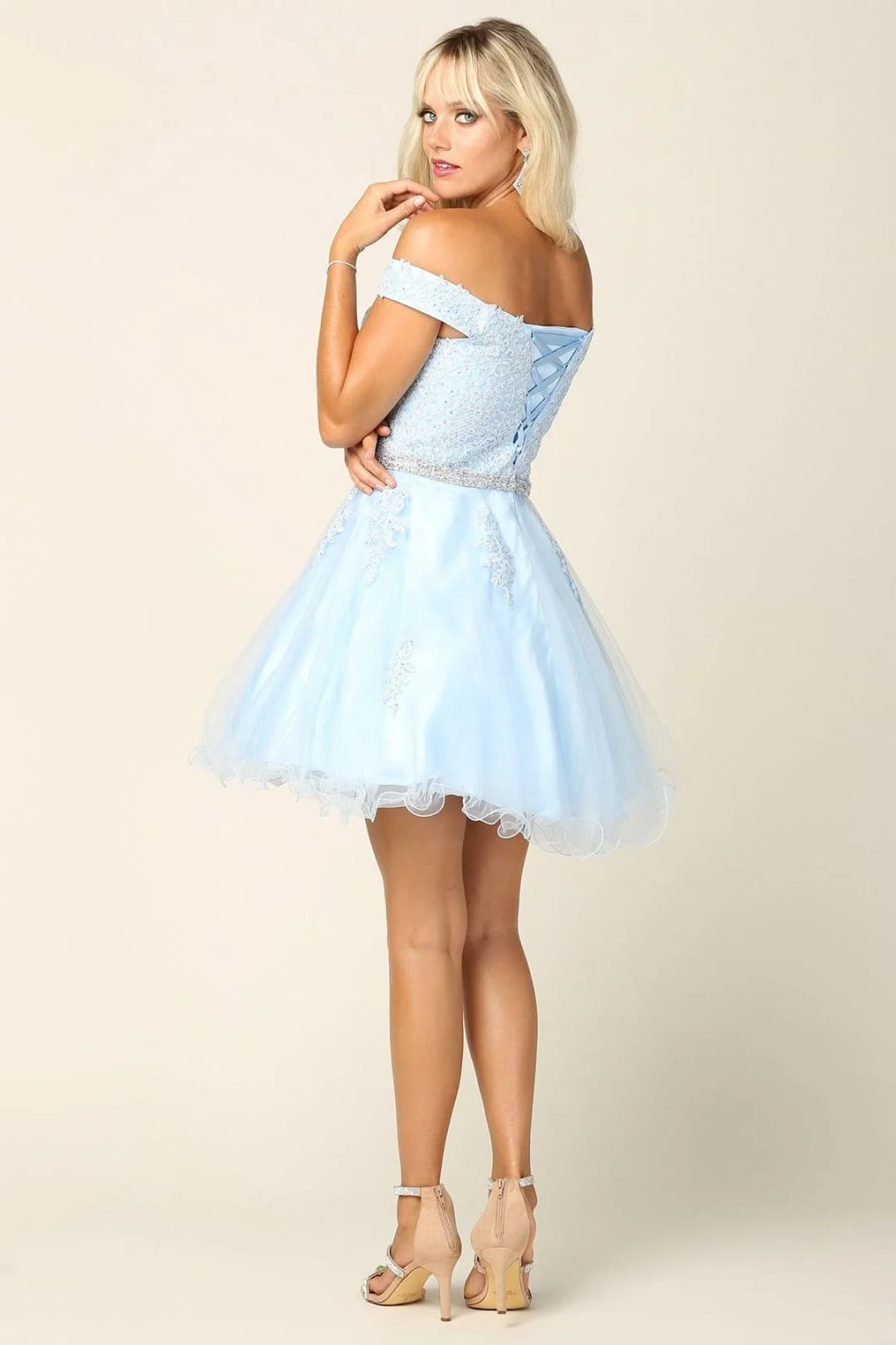 Eva USA 5236 Prom Short Off Shoulder Lace Cocktail Party Dress - Prom Short Dress