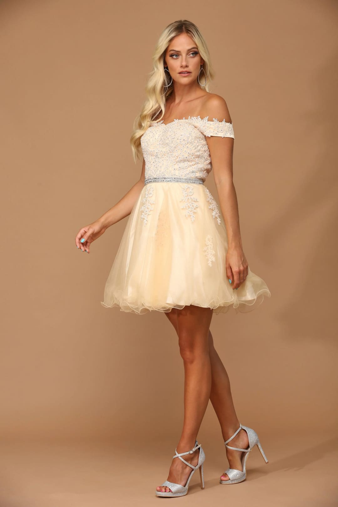 Eva USA 5236 Prom Short Off Shoulder Lace Cocktail Party Dress - Prom Short Dress