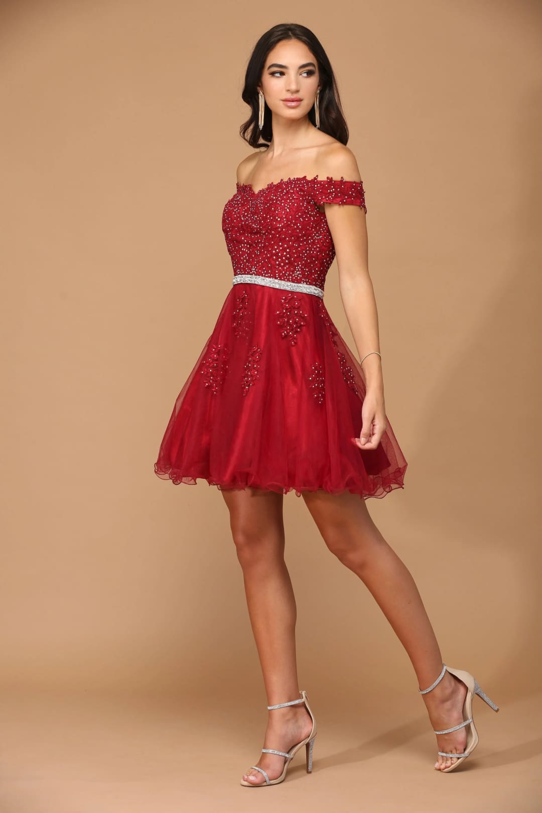 Eva USA 5236 Prom Short Off Shoulder Lace Cocktail Party Dress - Prom Short Dress