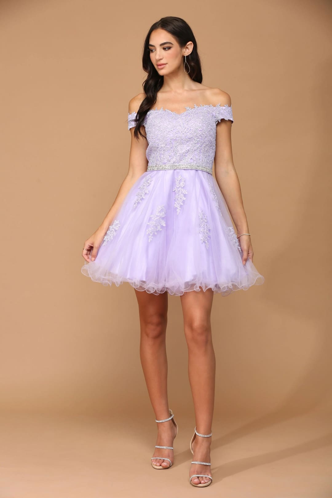 Eva USA 5236 Prom Short Off Shoulder Lace Cocktail Party Dress - Prom Short Dress