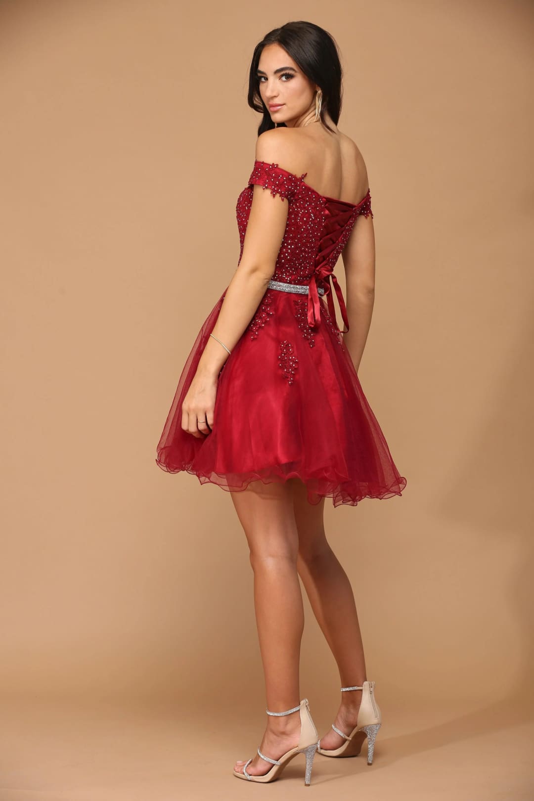 Eva USA 5236 Prom Short Off Shoulder Lace Cocktail Party Dress - Prom Short Dress