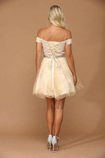 Eva USA 5236 Prom Short Off Shoulder Lace Cocktail Party Dress - Prom Short Dress