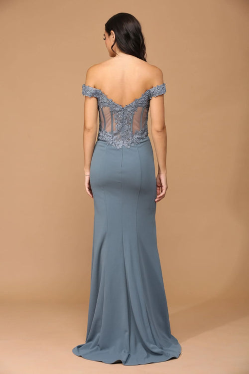 Eva USA 5237 Long Off Shoulder Formal Evening Prom Dress - Prom Long Dress