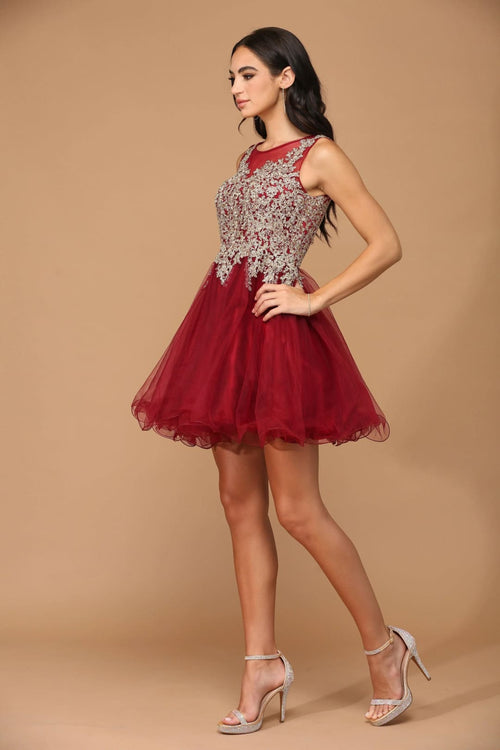 Eva USA 5238 Prom Short Sleeveless Homecoming Cocktail Dress - Prom Short Dress