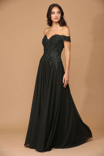 Eva USA 5239 Long Off Shoulder Formal Chiffon Evening Dress - Formal Dress
