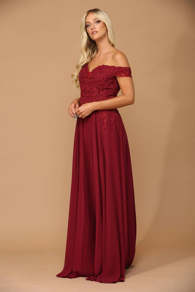 Eva USA 5239 Long Off Shoulder Formal Chiffon Evening Dress - Formal Dress