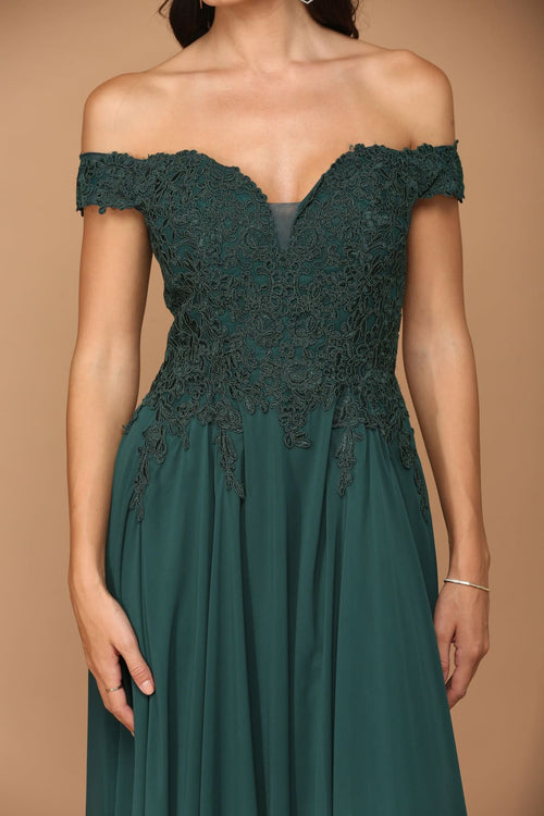 Eva USA 5239 Long Off Shoulder Formal Chiffon Evening Dress - Formal Dress