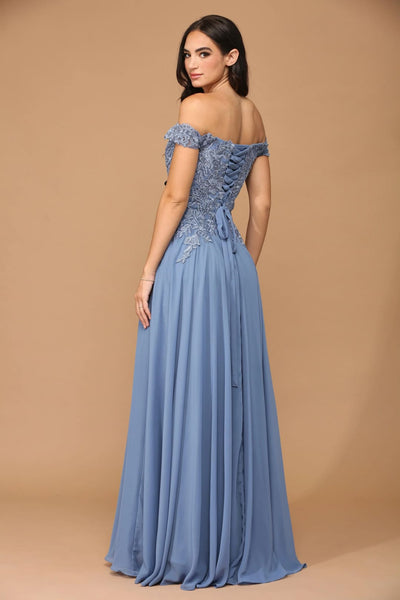 Eva USA 5239 Long Off Shoulder Formal Chiffon Evening Dress - Formal Dress