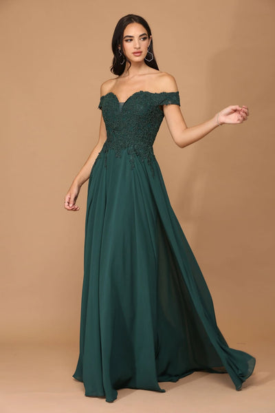 Eva USA 5239 Long Off Shoulder Formal Chiffon Evening Dress - Formal Dress
