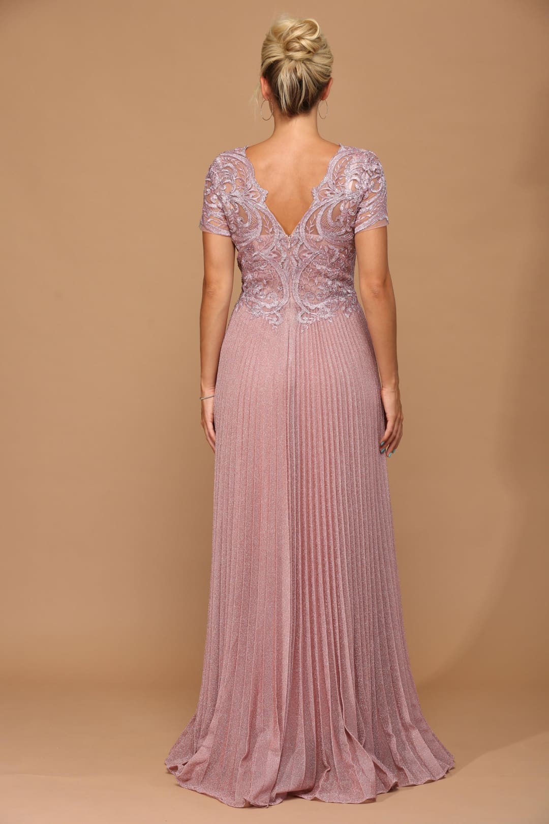 Eva USA 5241 Mother of the Bride Long Formal Metallic Dress - Mother of the Bride Dresses