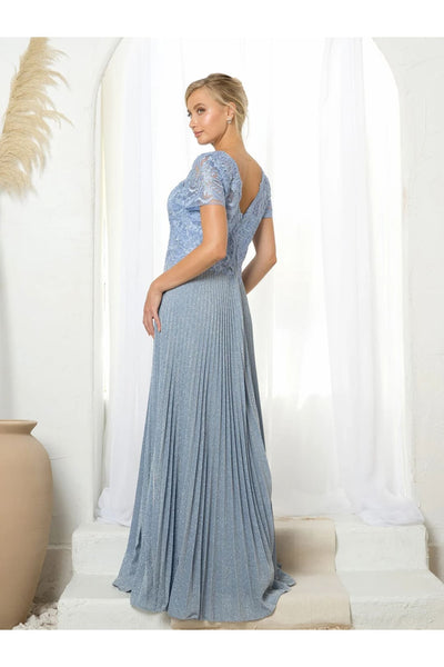 Eva USA 5241 Mother of the Bride Long Formal Metallic Dress - Mother of the Bride Dresses