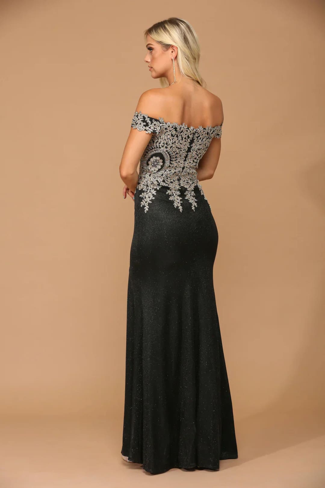 Eva USA 5242 Long Off Shoulder Formal Metallic Prom Dress - Prom Long Dress