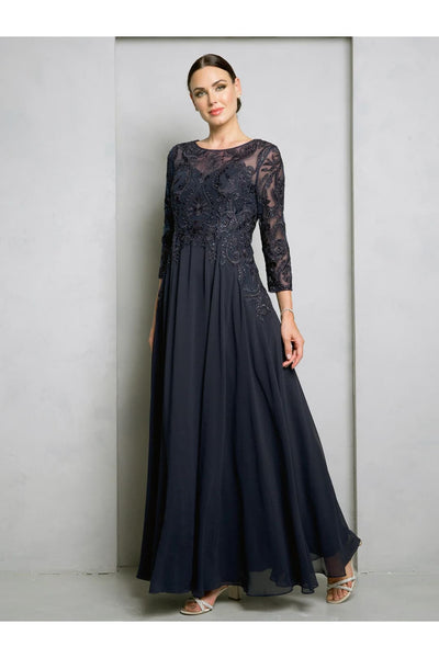 Eva USA 5248 Long Formal Mother of the Bride Dress - Navy / S - Mother of the Bride Dresses