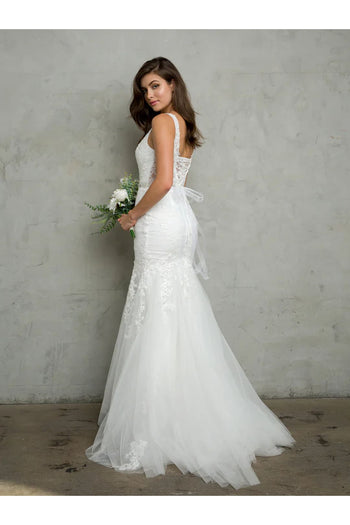 Eva USA 5249 Long Bridal Gown Glitter Wedding Dress - Off White / XS - Wedding Dresses