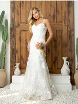 Eva USA 5250 Long Bridal Gown Lace Bolero Wedding Dress