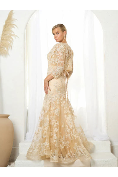 Eva USA 5250 Long Formal Mermaid Prom Bolero Dress - Formal Dresses