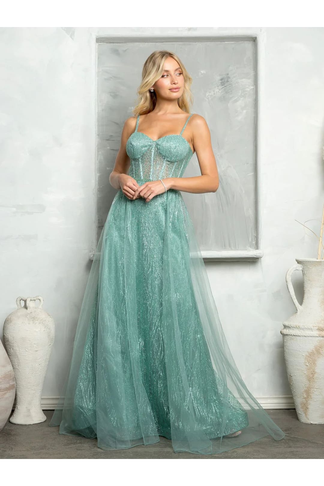 Eva USA 5252 Long Glitter Formal Prom Dress - Prom Dresses