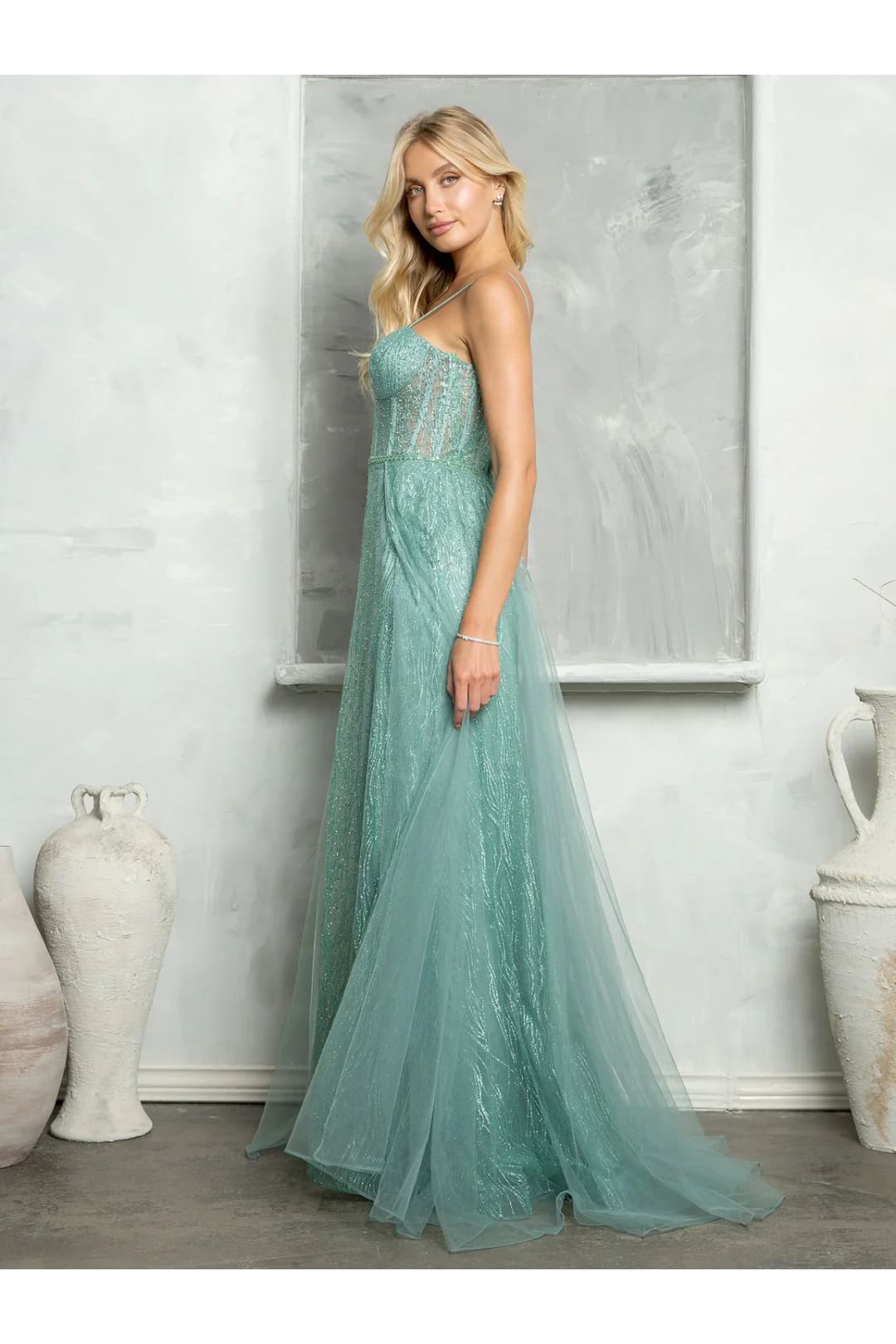 Eva USA 5252 Long Glitter Formal Prom Dress - Prom Dresses