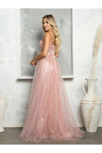 Eva USA 5252 Long Glitter Formal Prom Dress - Prom Dresses